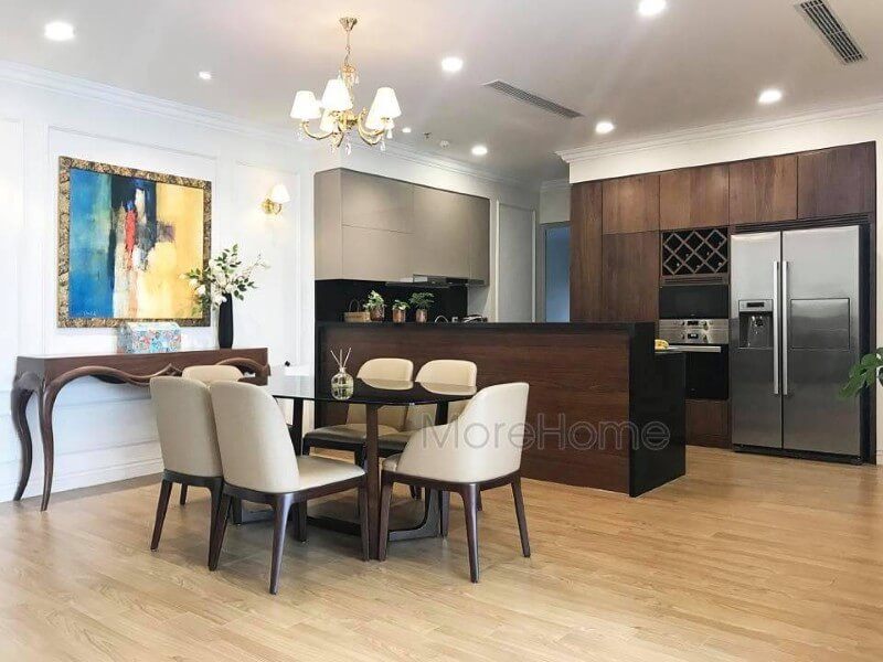 Việc thi công bàn ghế ăn hiện đại và đẹp mắt tại chung cư Vinhomes Gardenia Mỹ Đình Hà Nội đã hoàn thành.